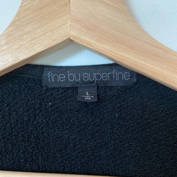 Black Sweatshirt Cardigan - Picture 3 of 4